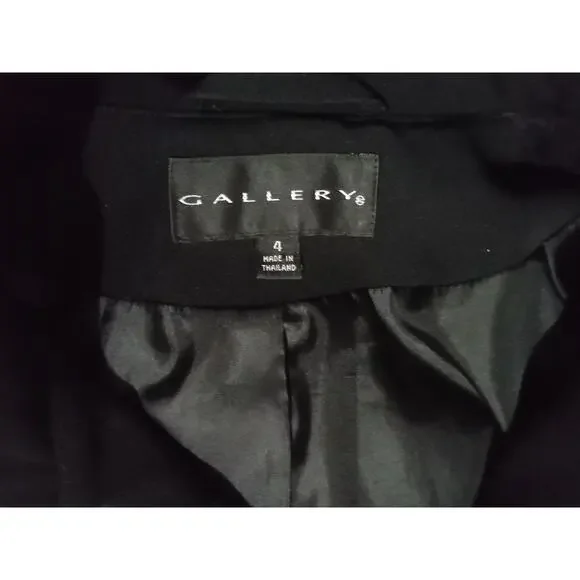 Women's Gallery Double Breasted Inner Pocket Removable Hooded Trench Coat Size 4 - Picture 11 of 13